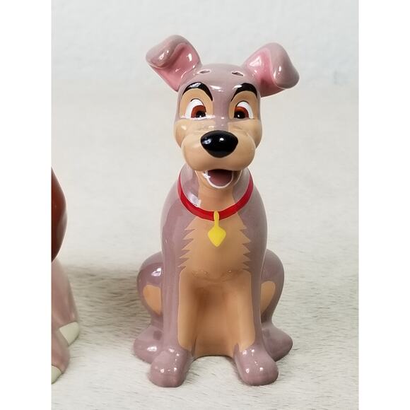 Disney Lady & The Tramp Salt & Pepper Shaker Set Ceramic Vintage Great Condition - Picture 3 of 13